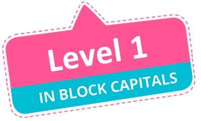 Starter level in block capitals